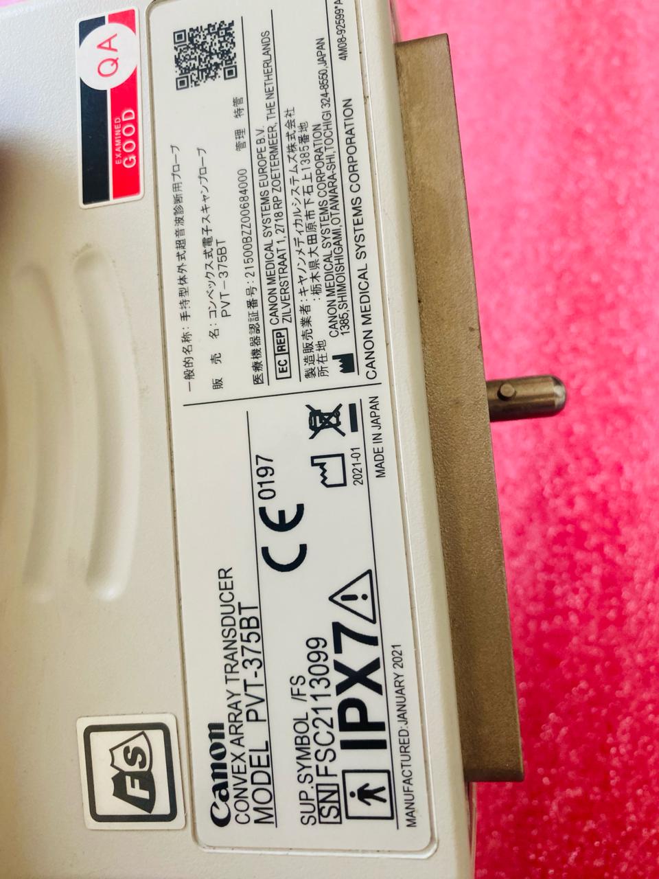 ..Toshiba PVT-375BT convex probe SN: FSC2113099