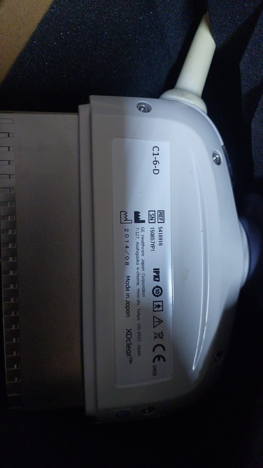 GE C1-6-D Convex Array probe with XDclear transducer technology mfg:2014 Crystal of Probe is Damage SN: 150857YP1 checked DXB