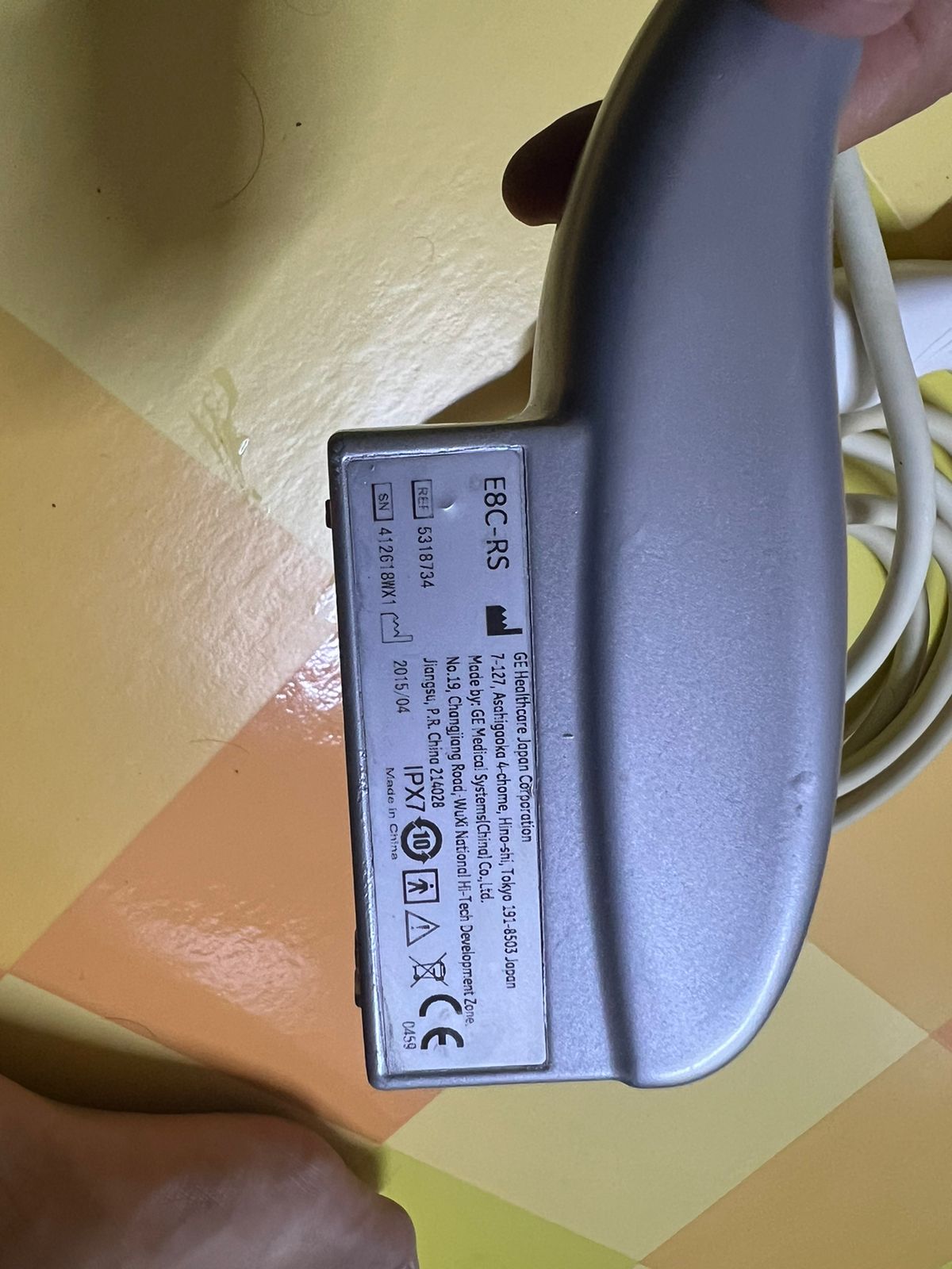 GE E8C-RS Probe, Transducer checked Mfg: 2015. 5/10