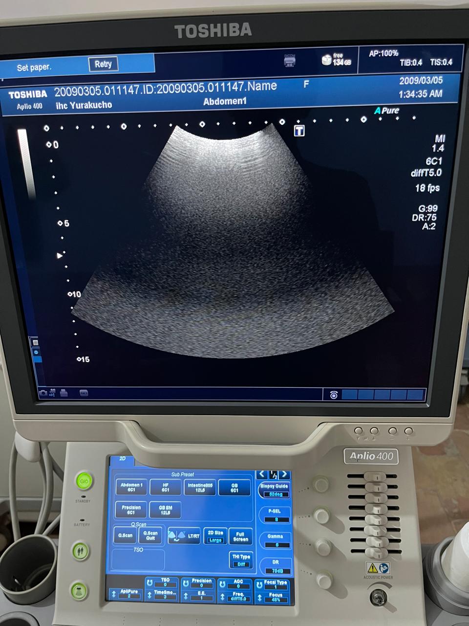 ..Toshiba PVT-375BT convex probe checked DXB