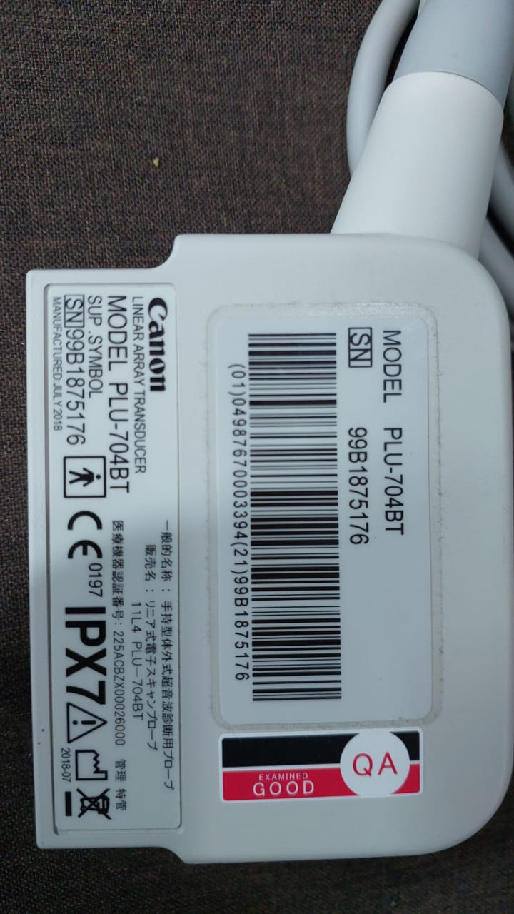 Toshiba Canon PLU-704BT 11L4, Linear array probe Mfg: 07-2018