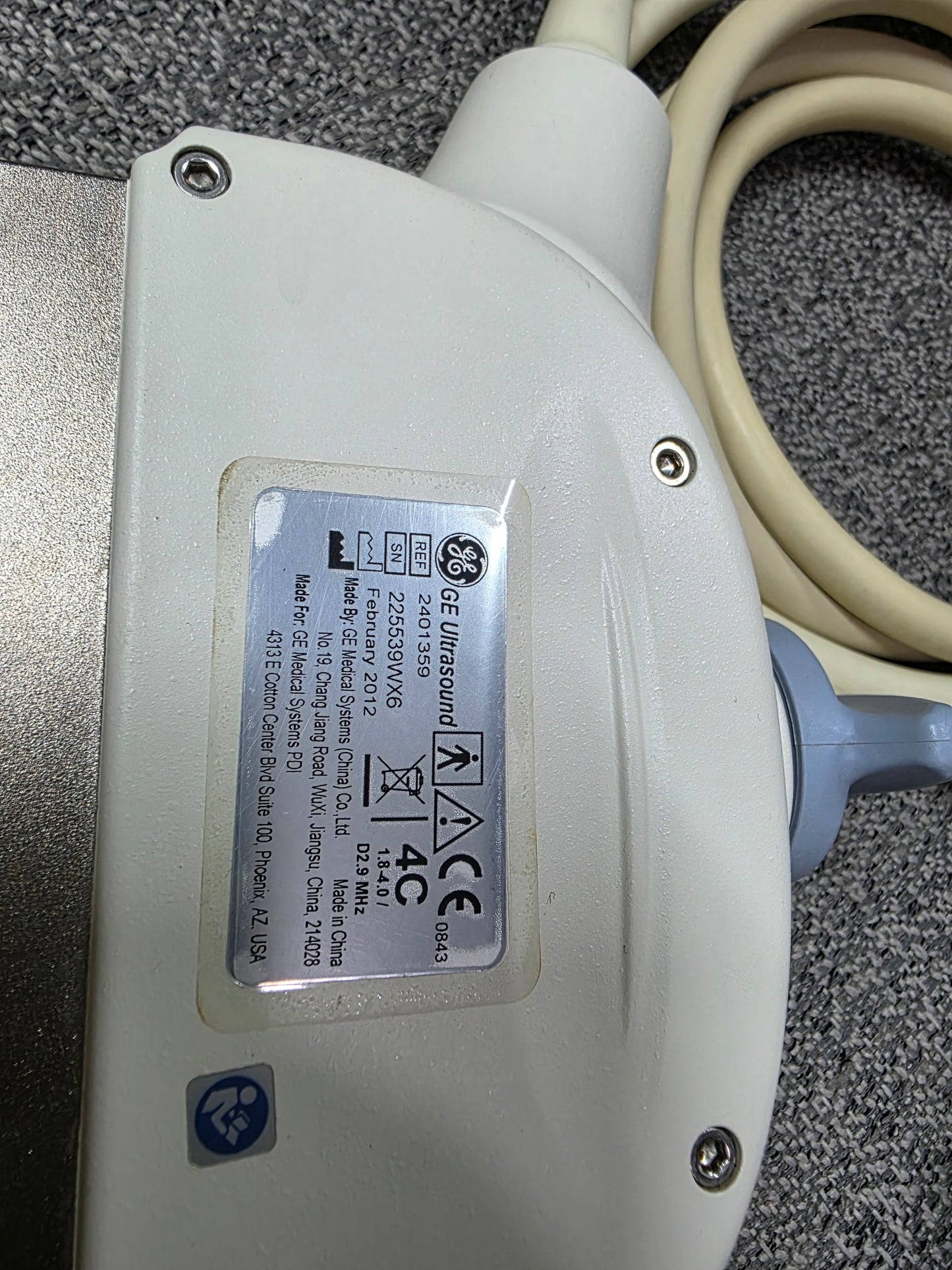 GE 4C probe for Logiq p5, p6 MFg : 2012 checked DXB