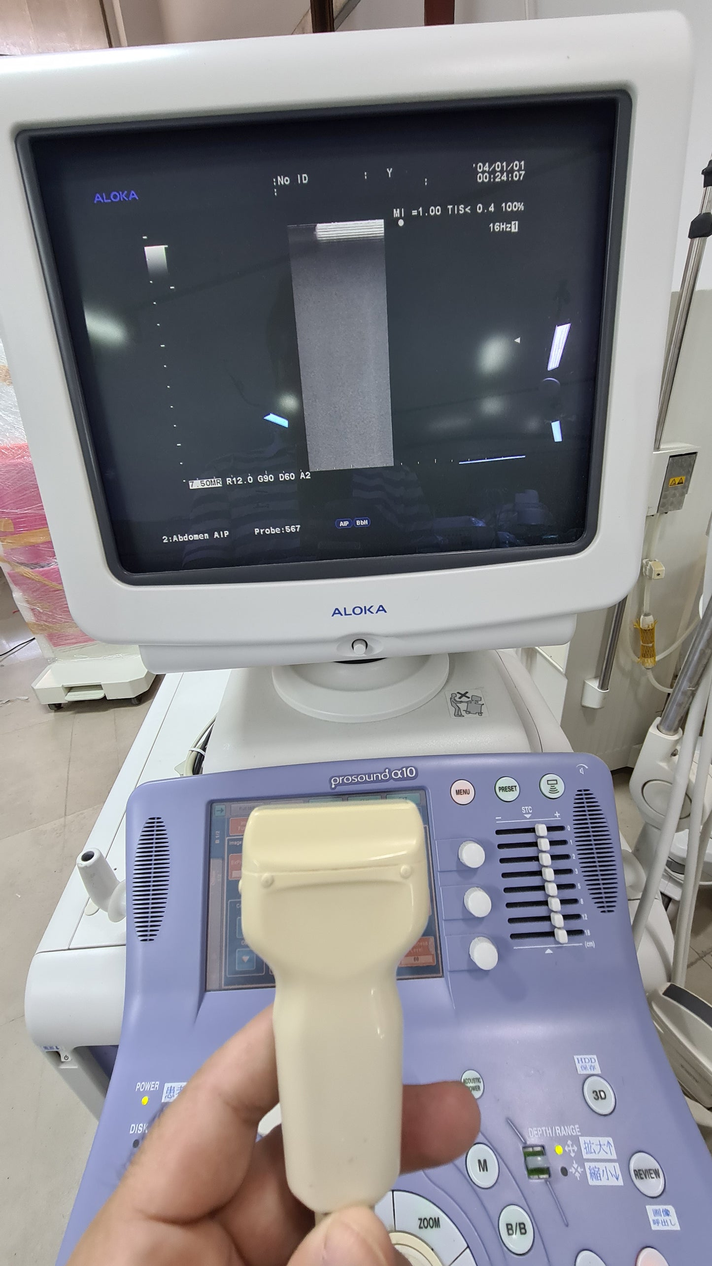 Z..Aloka UST-5413 linear probe uc SN. X0045637 checked