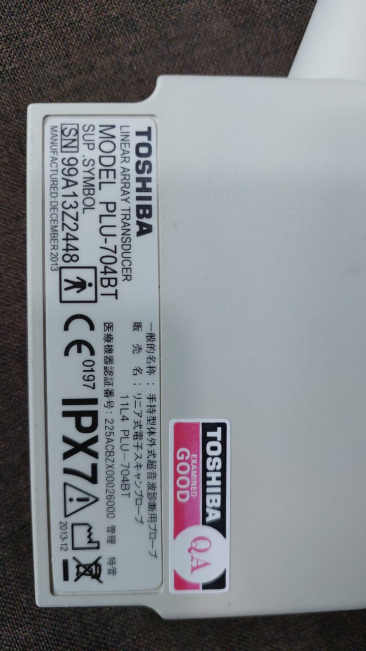 Toshiba Canon PLU-704BT 11L4, Linear array probe Mfg: 2013