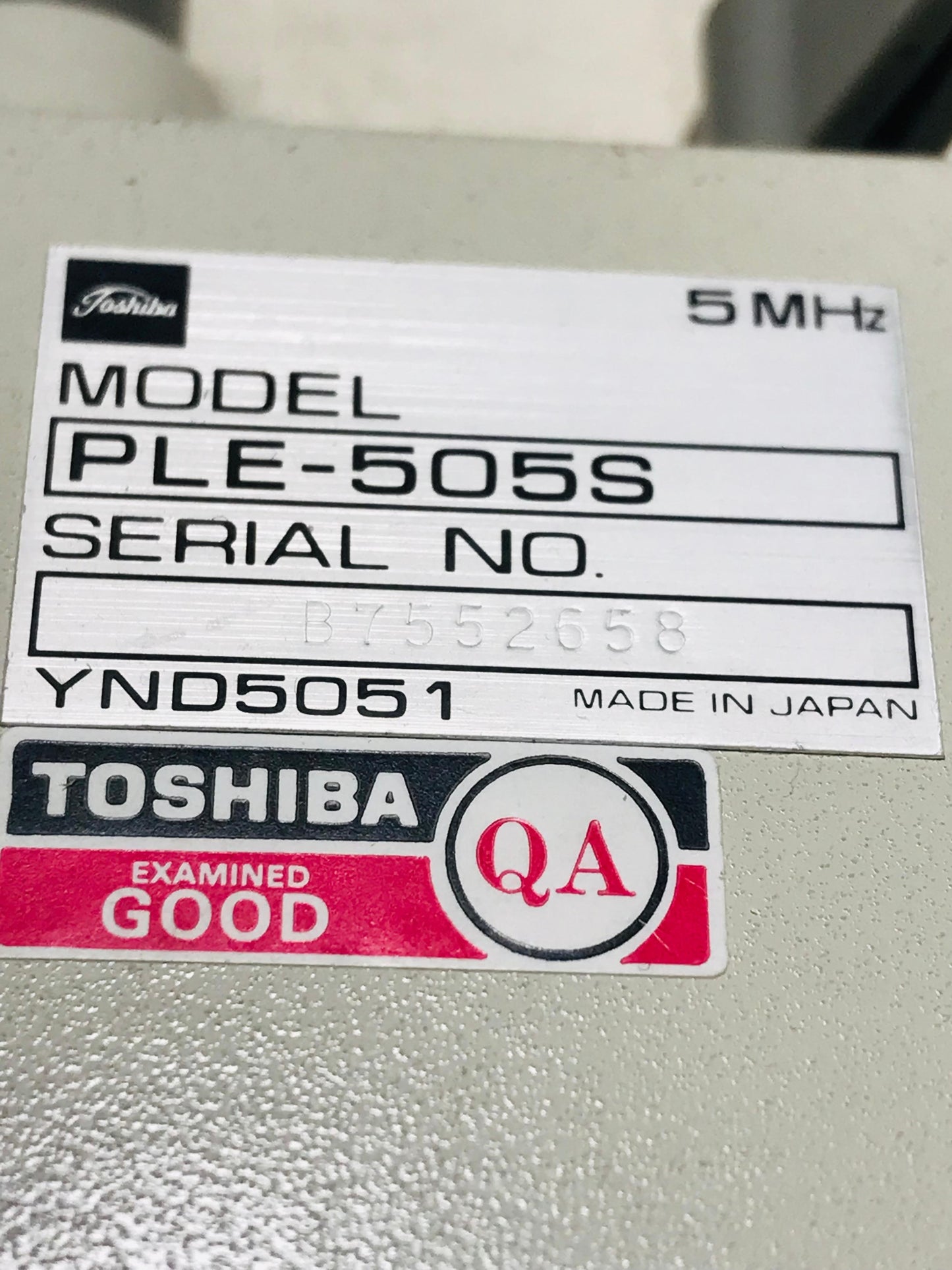...Toshiba PLE-505S Linear Probe UC