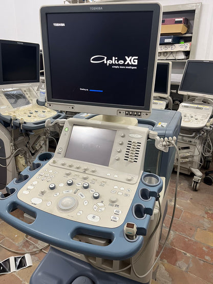 Toshiba Aplio XG Ultrasound machine with adult cardiac probe