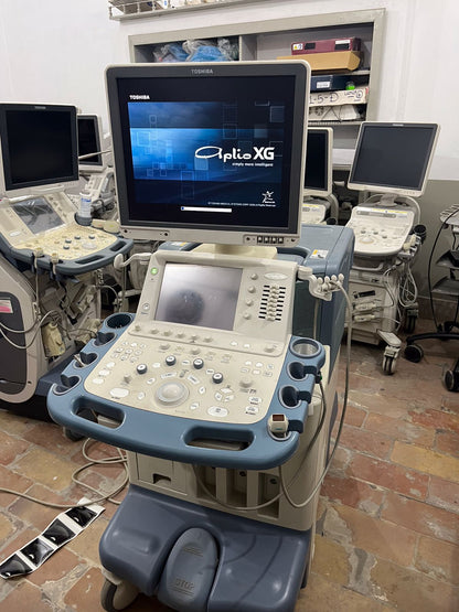 Toshiba Aplio XG Ultrasound machine with adult cardiac probe