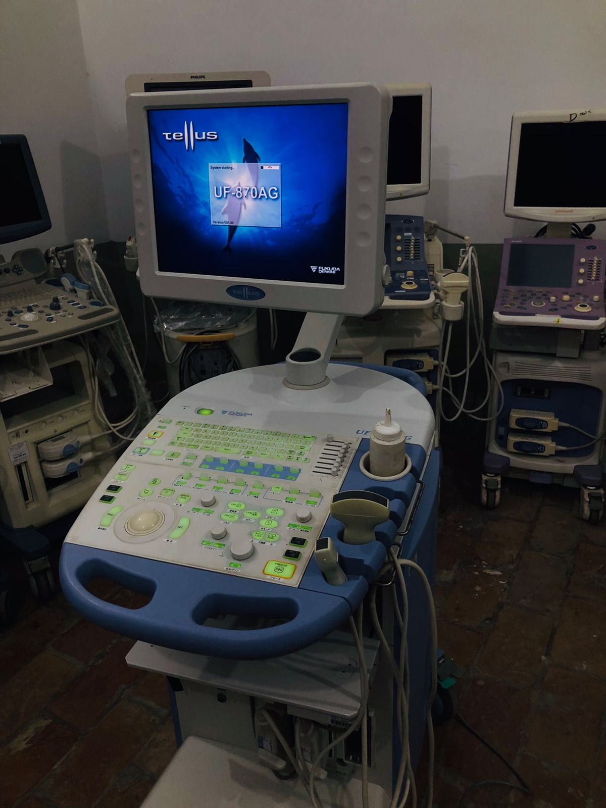 Fukuda Denshi UF-870 AG with convex and cardiac probes, aslo can sell it's parts and probes