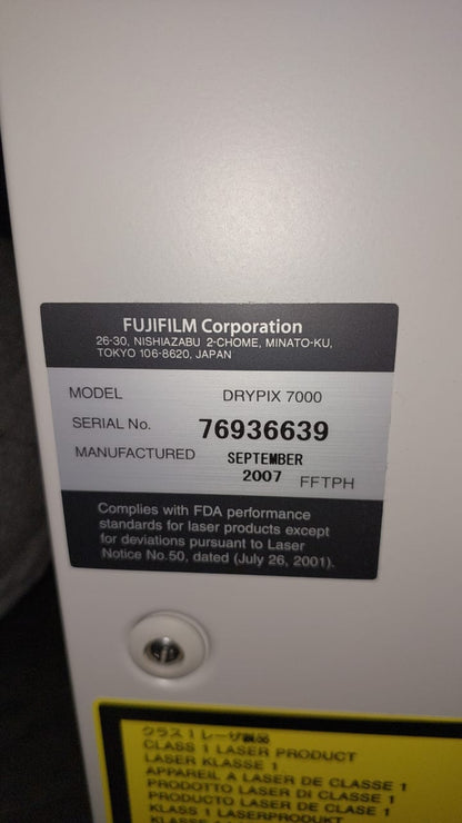 Fujifilm Laser imager  7000 triple tray MFg 2007