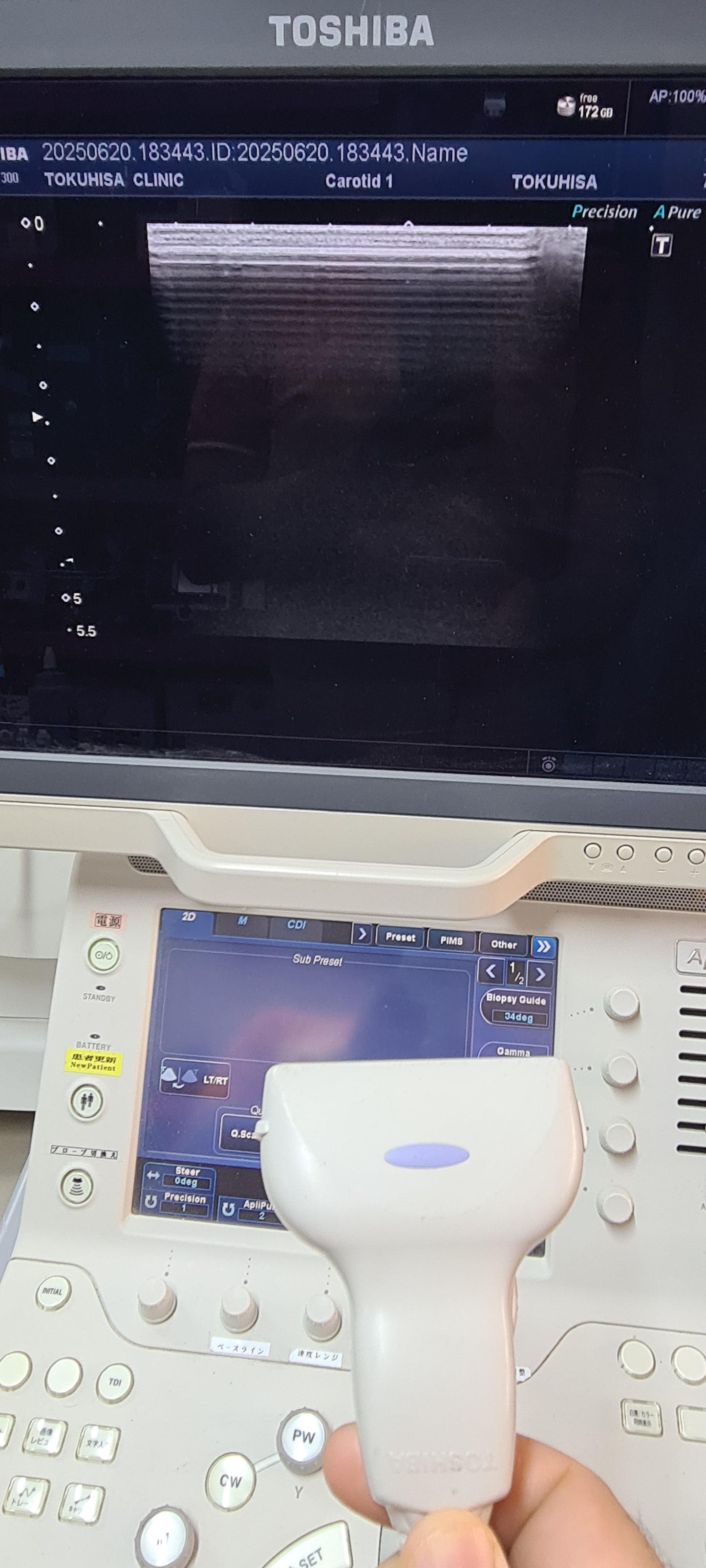 Toshiba PLT-1005BT Linear Probe SN: FSB16X4151 Dxb checked