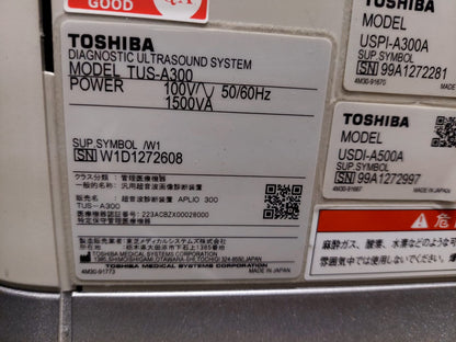 Toshiba Aplio 300 with convex linear probes. ( PVT-375BT, PLT-805AT) - Japan Medical Company LTD