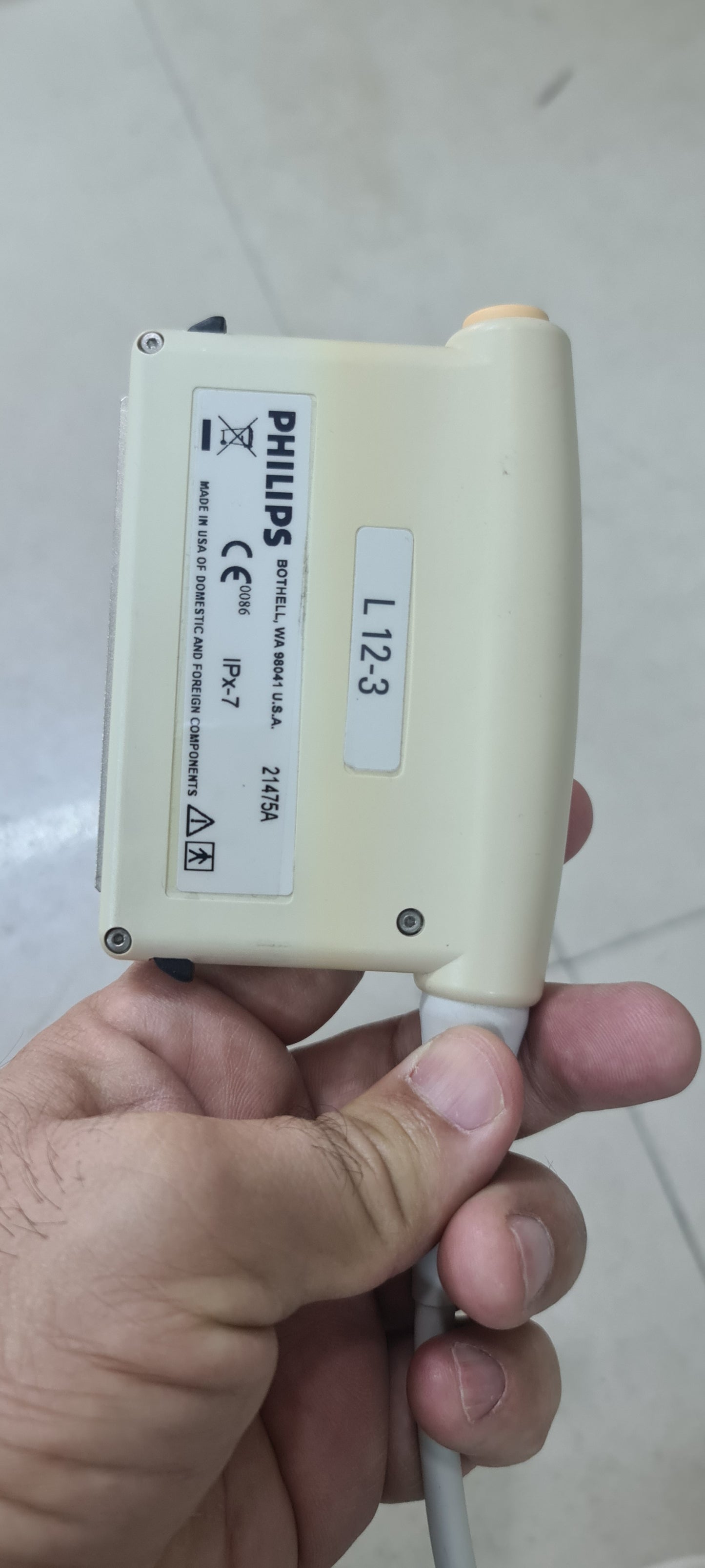Philips L12-3 prob checked Ultrasound Transducer SN.2PFNQ PN. 453561182101