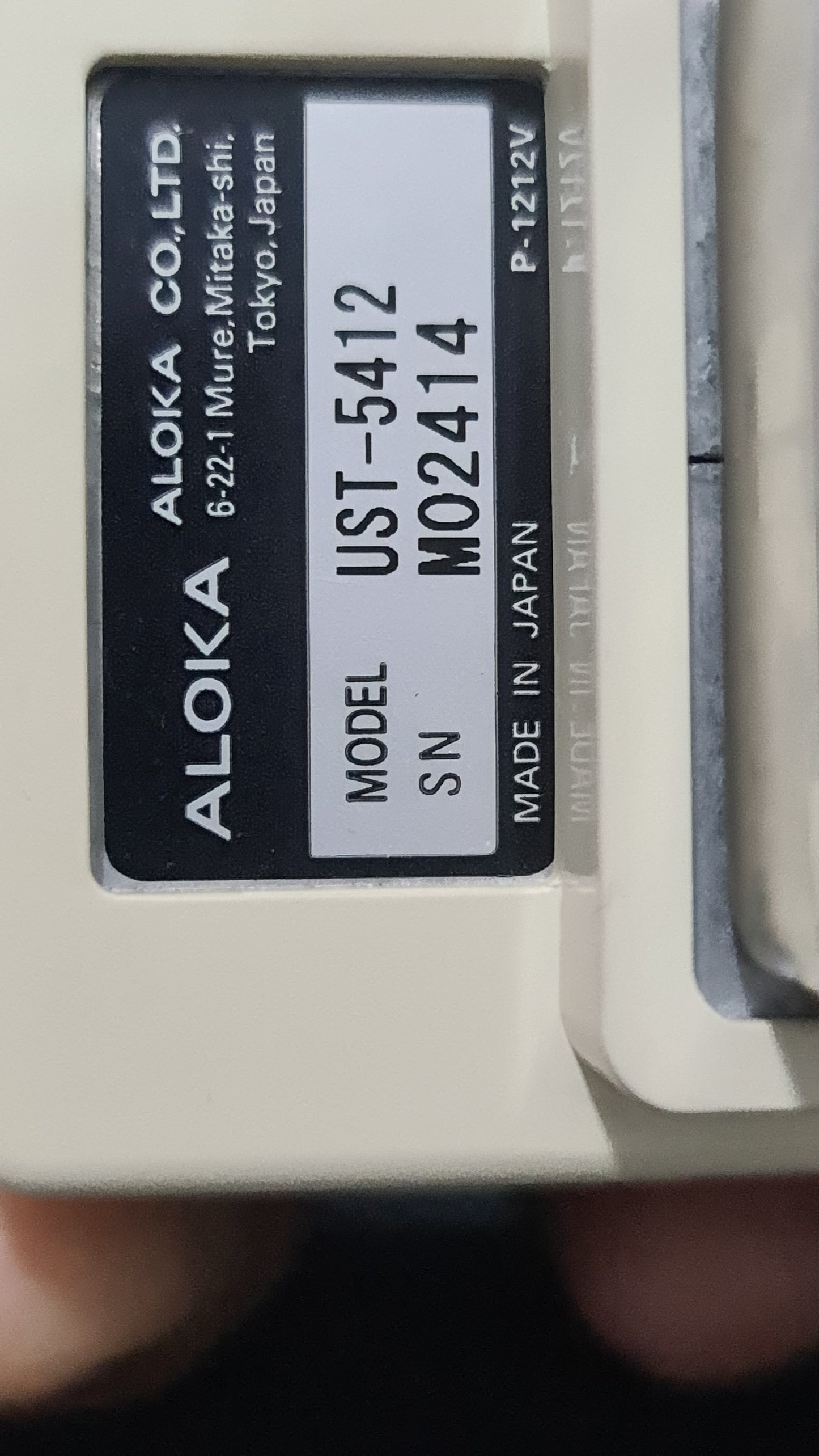 Aloka UST-5412 liner prob SN. M02414 checked