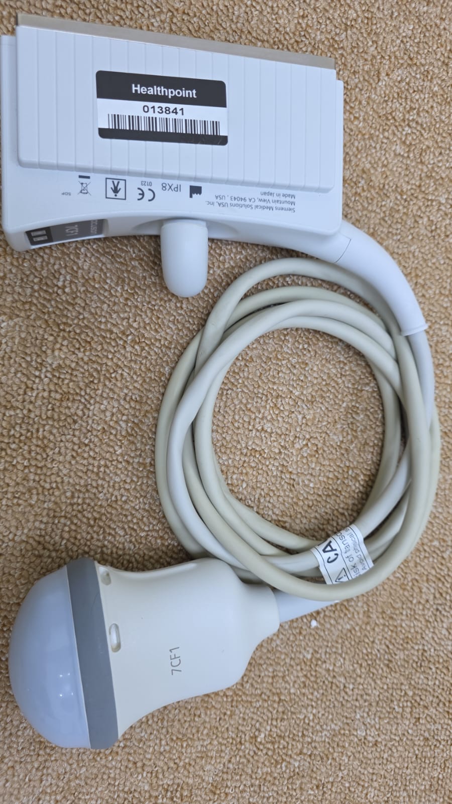 Siemens Acuson 7CF1 Ultrasound Probe MFg: 2013 DXB unchecked