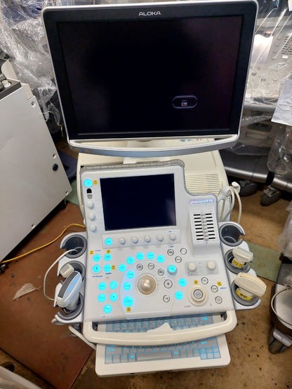 Hitachi Aloka F75  with Convex UST-9147, Convex UST-9130, Linear UST-5415, And Adult Cardiac Probe. - Japan Medical Company LTD