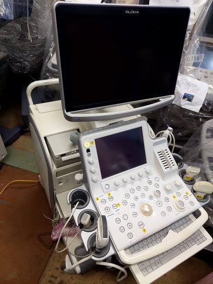 Hitachi Aloka F75  with Convex UST-9147, Convex UST-9130, Linear UST-5415, And Adult Cardiac Probe. - Japan Medical Company LTD