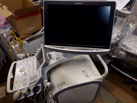 Hitachi Aloka F75  with Convex UST-9147, Convex UST-9130, Linear UST-5415, And Adult Cardiac Probe. - Japan Medical Company LTD